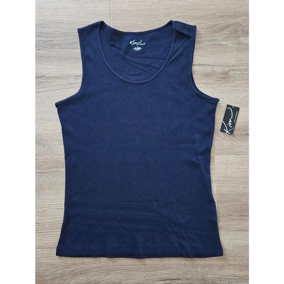 Kim Rogers Tops - Kim Rogers Navy Ribbed Tank Top Size L